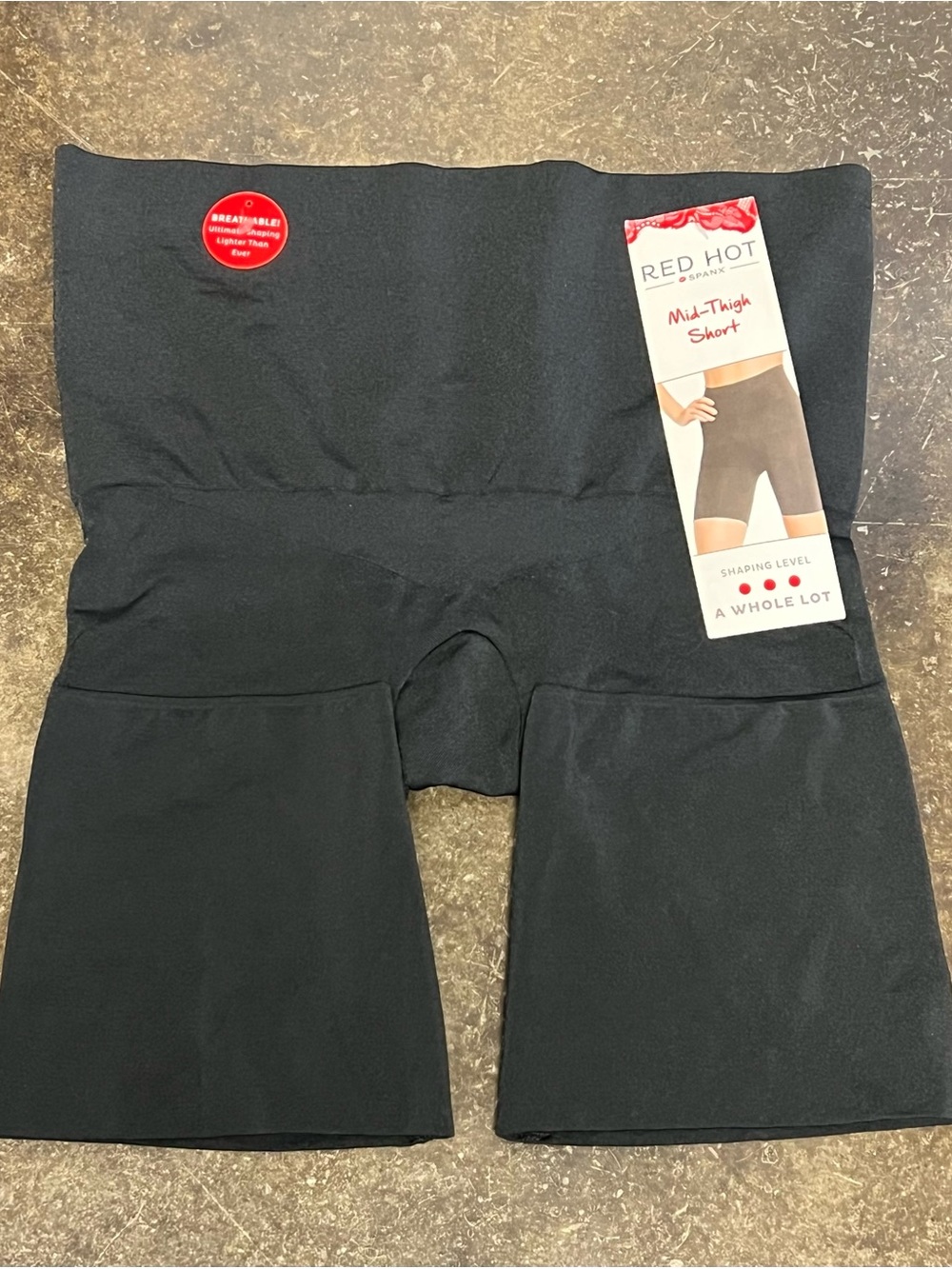 New SPANX Black Mid-Thigh Shaping Shorts Size XL